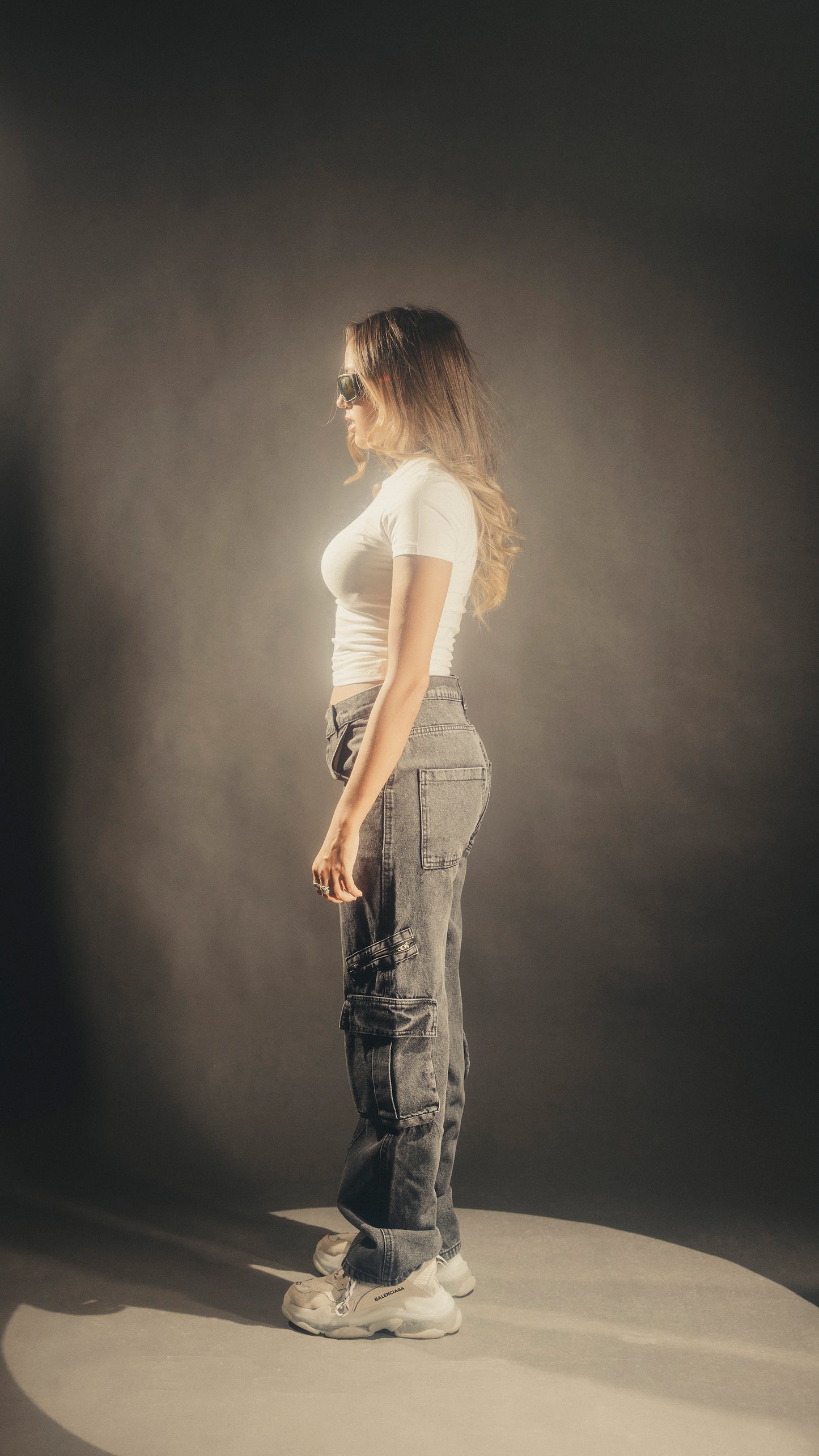 Puff-Pocket Jeans