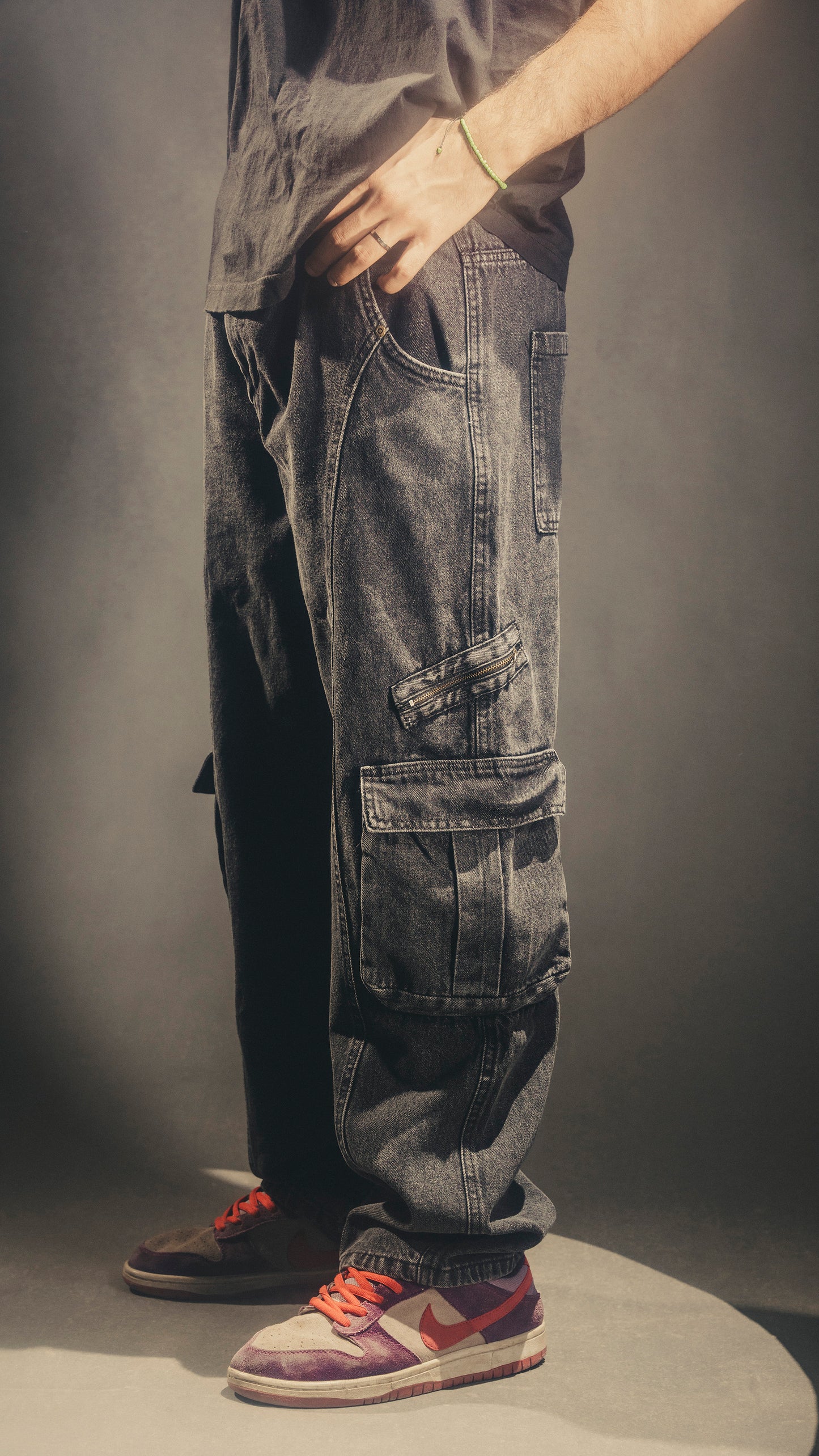 Puff-Pocket Jeans
