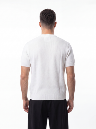 Round White Knitted Tshirt