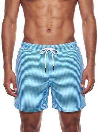 Swim Shorts (Striped Baby Blue)