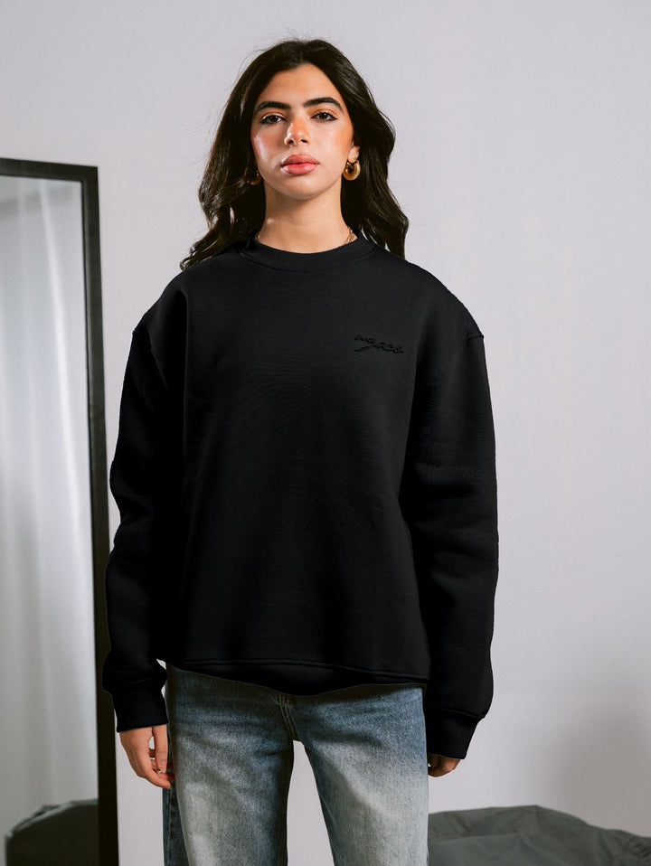 W2 Black Crewneck