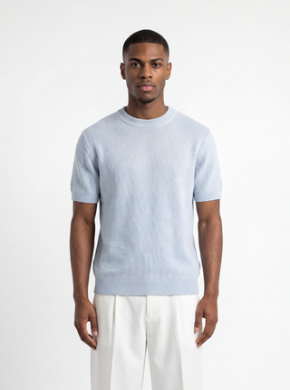 Round Baby Blue Knitted Tshirt