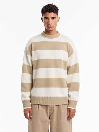W27 Round Striped Beige-cream