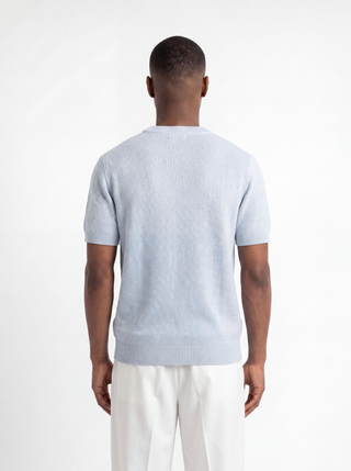 Round Baby Blue Knitted Tshirt