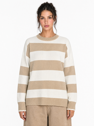 W27 Round Striped Beige-cream