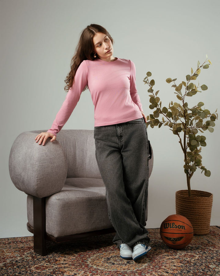 Long Sleeve Pink Top “Double Layered”