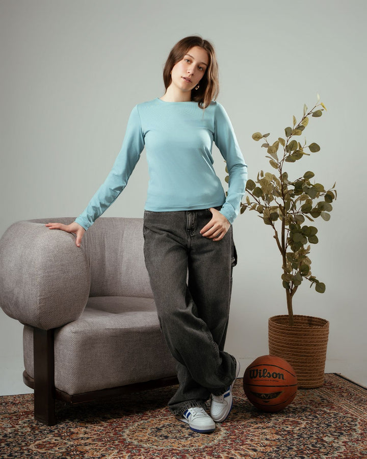 Long Sleeve Mint Top “Double Layered”